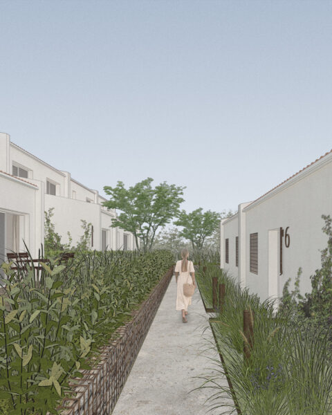 Kore architecture Colombiers Maison moderne en bande immobilier social perspective
